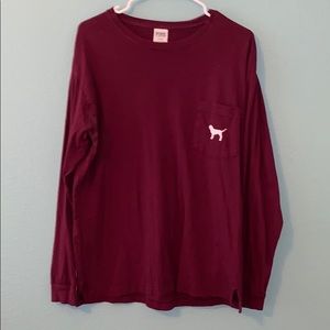 Maroon Pink by VS long-sleeve t-shirt